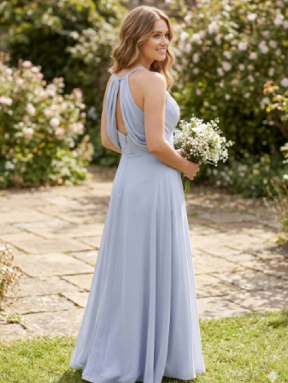 Azazie Chiffon Gown - Periwinkle - size A2